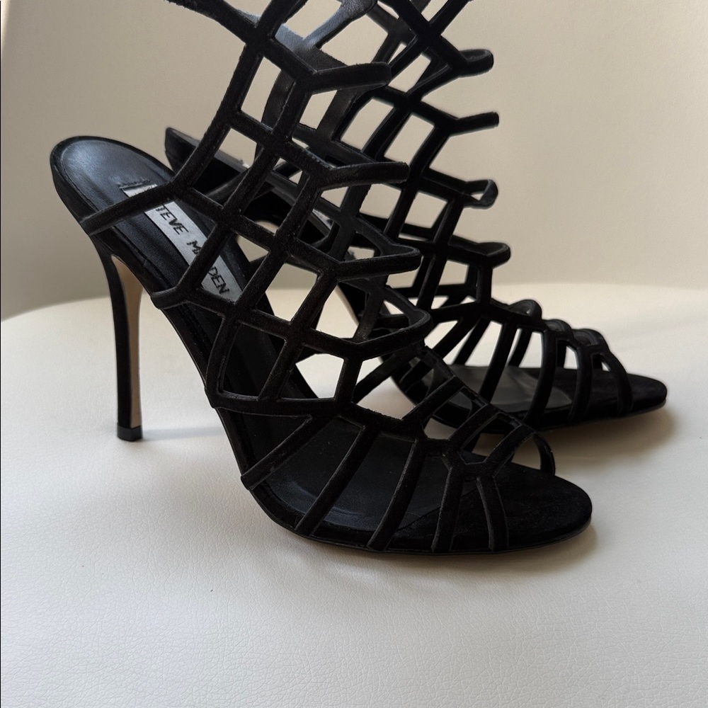 Steve Madden Black Strappy Heels
